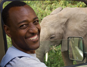 Dennis with elephant
